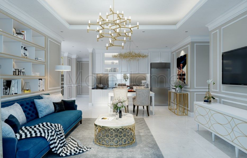 Thiết kế nội thất phòng khách căn hộ Vinhomes Central Park Tân Cảng